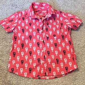 Vineyard Vines Nantucket Red Lobster Print Kids Button Down Shirt